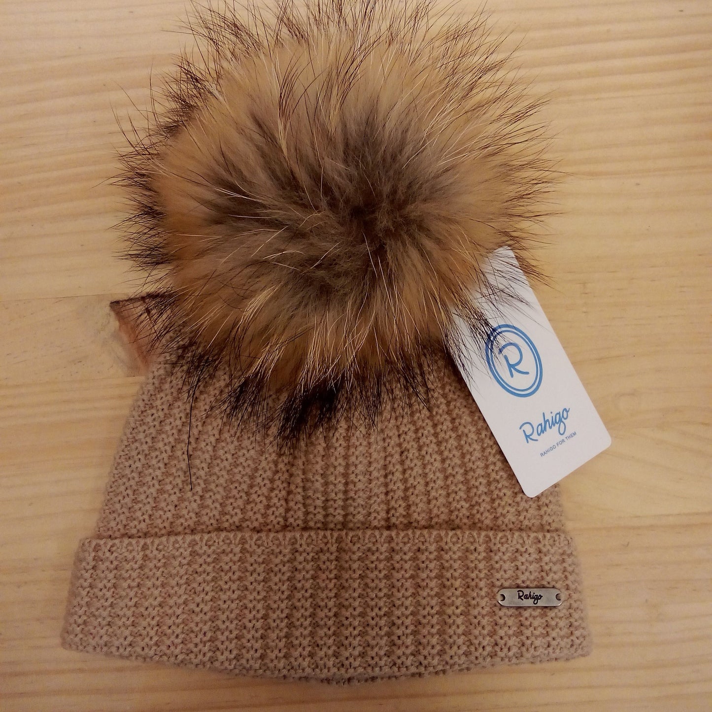 Gorro de pompón natural (2 colores)