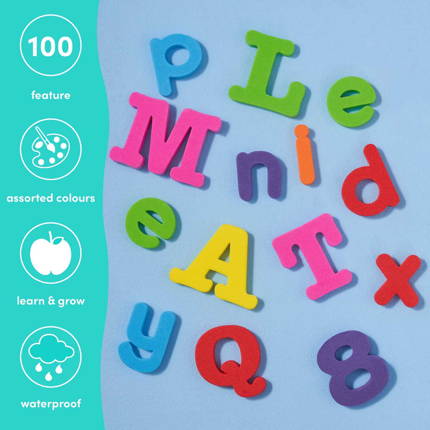100 letras y números para la bañera