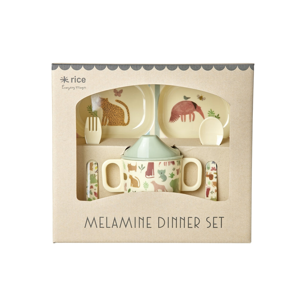Vajilla completa para bebé jungla
