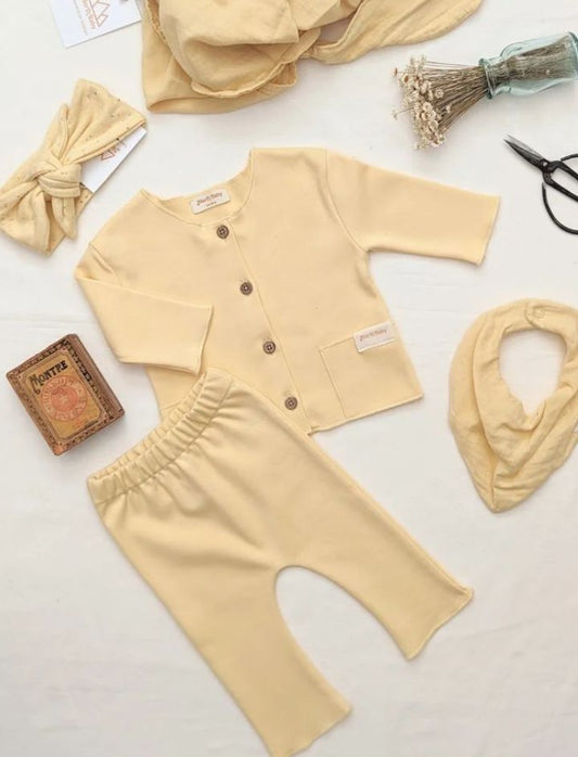 Conjunto twin set banana North Baby