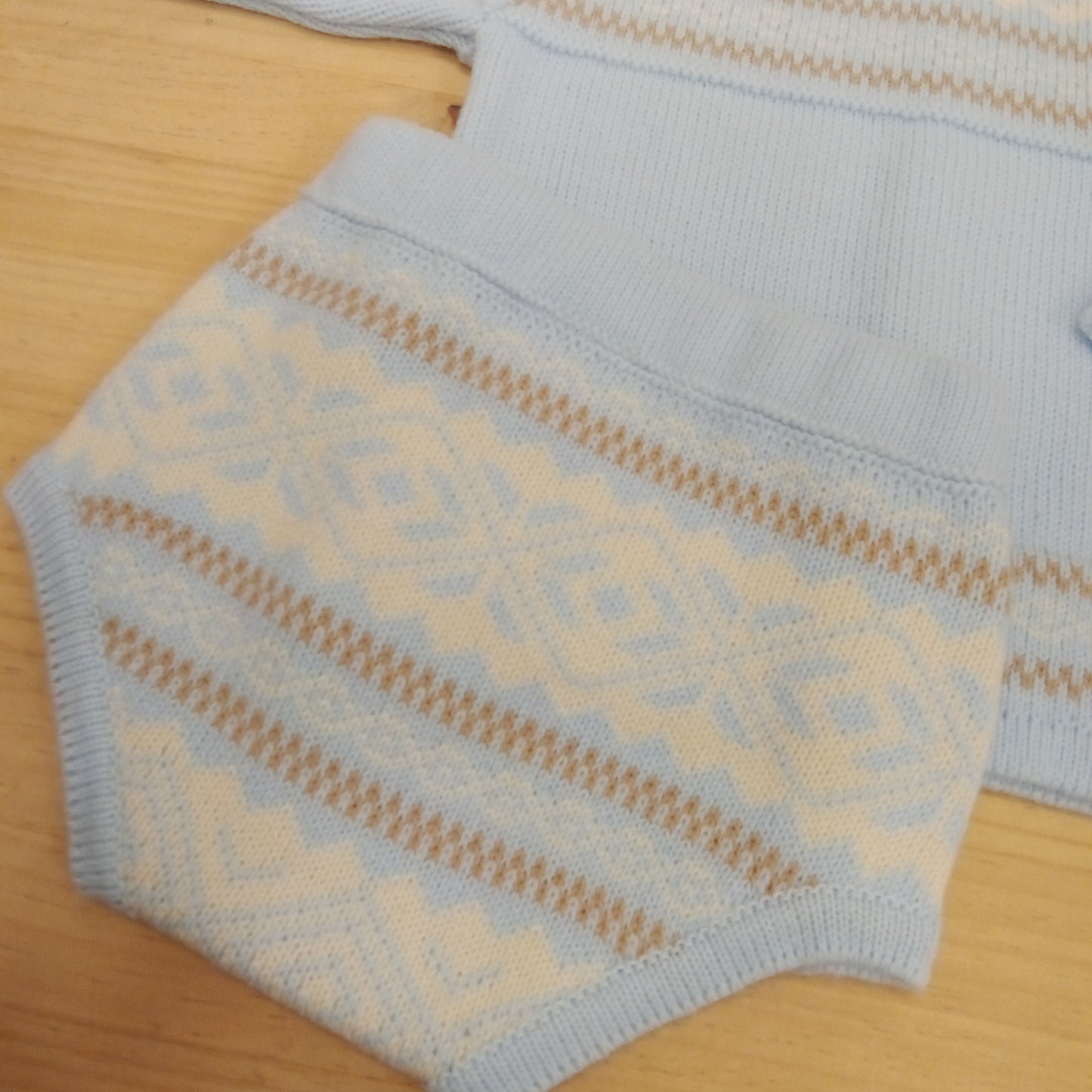 Jersey+cubrepañal greca azul