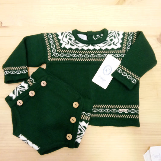 Jersey+cubrepañal greca verde