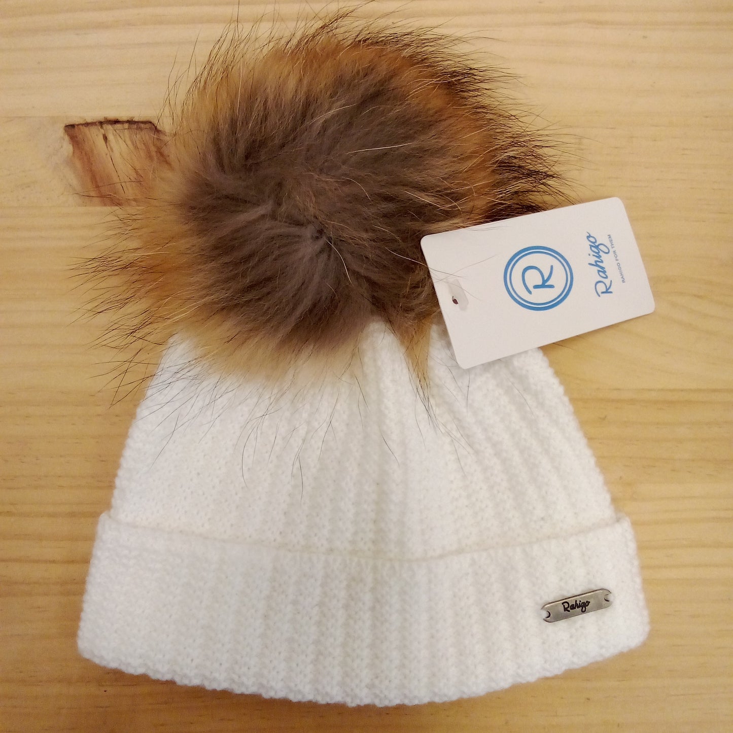 Gorro de pompón natural (2 colores)