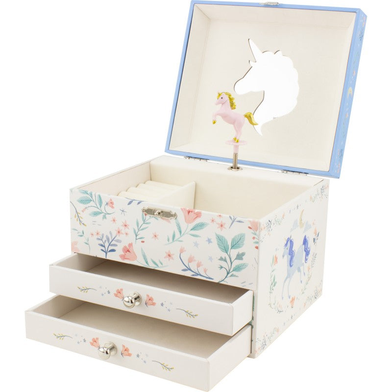 Joyero musical azul 3 pisos