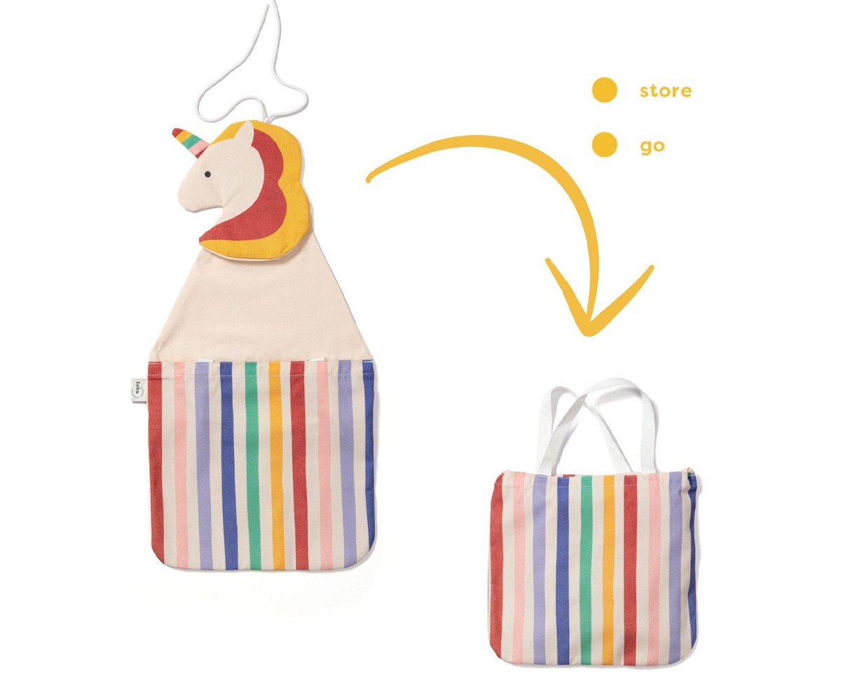 Organizador pared + bolso toto unicornio