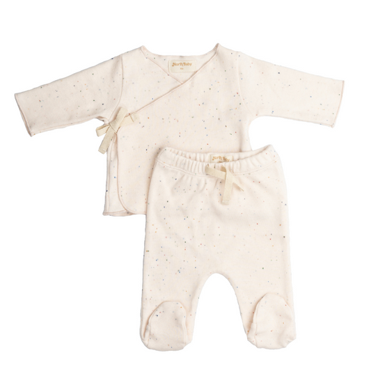 Camiseta y polaina orgánica ivory pink